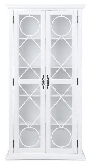 Armoire vitrée Frances de 36 po avec portes en verre - blanche