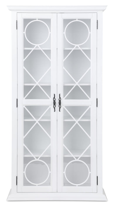 Armoire vitrée Frances de 36 po avec portes en verre - blanche
