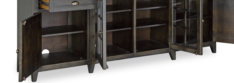 Meuble pour téléviseur traditionnel Wesley de 80 po avec rangement et système de gestion des câbles pour téléviseurs jusqu’à 85 po - graphite