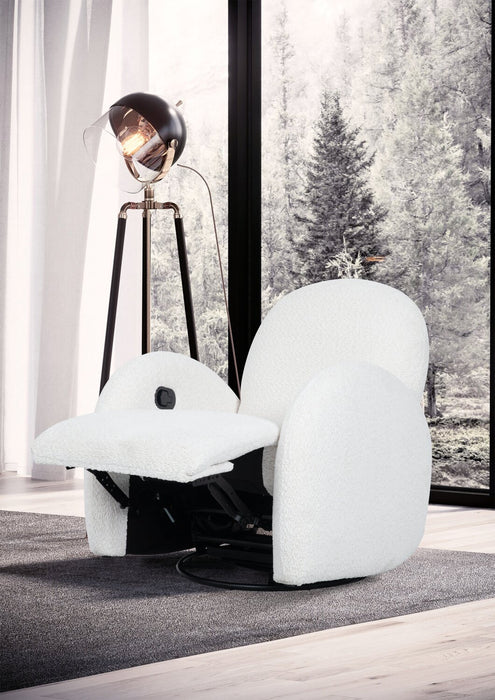 Fauteuil d’appoint coulissant, pivotant et inclinable Shay de 33 po en tissu de chenille - beige pierre de rivière