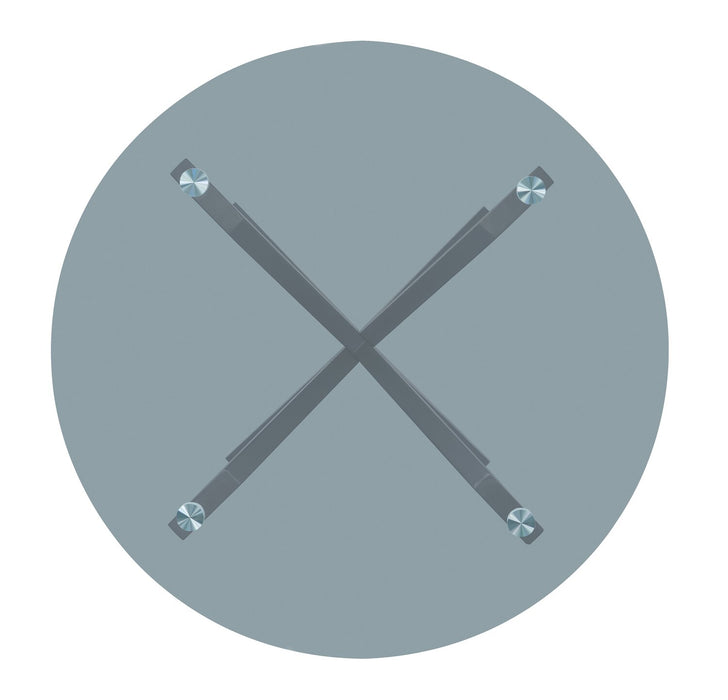 Table de salle à manger ronde Remi de 42 po (L) avec dessus en verre et base géométrique en bois - noire
