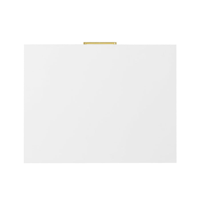 Table de nuit Alia de 18 po (l) x 25,75 po (H) à 2 tiroirs avec touche dorée - blanche