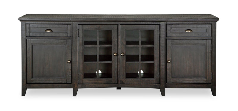 Meuble pour téléviseur traditionnel Wesley de 80 po avec rangement et système de gestion des câbles pour téléviseurs jusqu’à 85 po - graphite