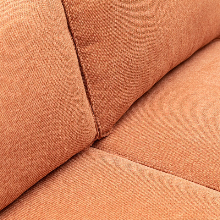Sofa Kassia de Kort & Co. de 80 po de format condo en tissu d’apparence lin avec base et pattes en bois - orange