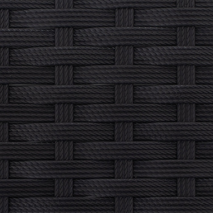 Ensemble bistro Paris 3 pièces pour la terrasse à l’extérieur avec 2 chaises et table à dessus en verre - osier en résine tressé à la main, résistant aux rayons UV et aux intempéries - noir