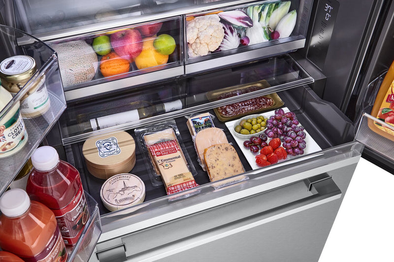 Réfrigérateur intelligent LG Studio de 27 pi3 et de 36 po de profondeur comptoir MAXMCà portes françaises - acier inoxydable - SRFB27S3