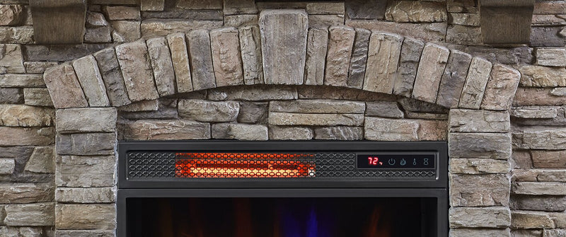 Foyer électrique rustique Montana de 43,5 po - pierre grise