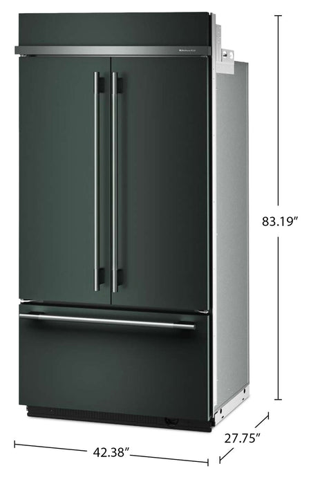 Réfrigérateur KitchenAid de 24,2 pi³ et de 42 po à portes françaises à congélateur inférieur - genièvre - KBFN542SJP