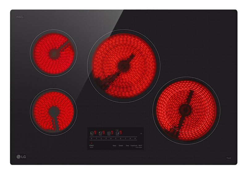 Surface de cuisson électrique LG de 30 po à 4 éléments avec élément UltraHeatMC de 2 500 W - noire - CBEW3013BE