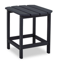 Table de bout Bask 15 po (L) pour la terrasse à l’extérieur, plastique haute densité, résistant aux rayons UV et aux intempéries - noire