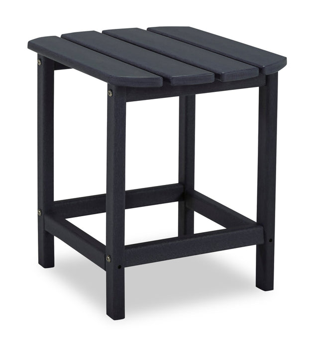 Table de bout Bask 15 po (L) pour la terrasse à l’extérieur, plastique haute densité, résistant aux rayons UV et aux intempéries - noire