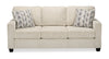 Sofa Lennox de 83 po fabriqué au Canada en tissu de chenille avec coussins réversibles et coussins décoratifs - taupe
