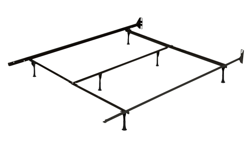Cadre de lit polyvalent en métal avec patins pour lit simple, lit double ou grand lit