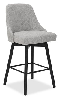  Tabouret Nash de hauteur comptoir en tissu de polyester et en métal avec siège pivotant - gris foncé