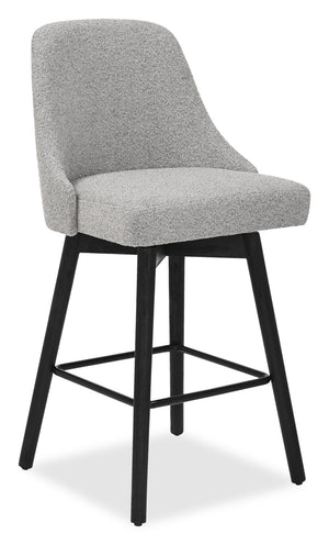 Tabouret Nash de hauteur comptoir en tissu de polyester et en métal avec siège pivotant - gris foncé