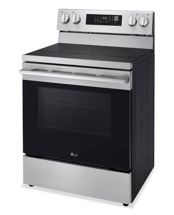 Cuisinière intelligente électrique LG de 6,3 pi³ avec friture à air - acier inoxydable - LREN6323YE