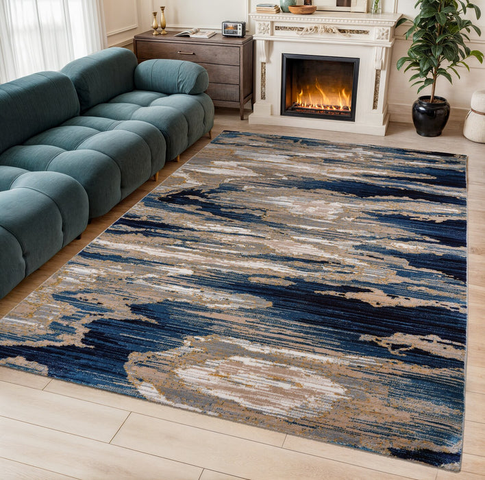 Carpette contemporaine Samantha multicolore - 5 pi 3 po x 7 pi 5 po 