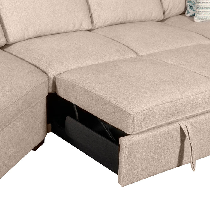 Sofa-lit sectionnel enveloppant de gauche Haven de Scott Living 3 pièces en tissu de chenille - taupe 