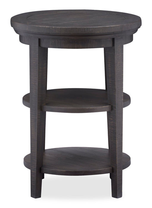Table de bout ronde traditionnelle Hanson de 18 po en pin - graphite