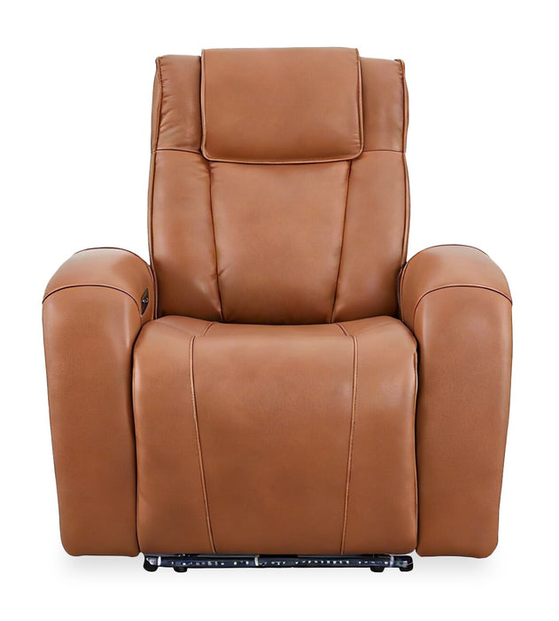 Fauteuil à inclinaison électrique Titan de Shaquille O’Neal Home de 42 po en cuir véritable avec confort Shaq-o-pedic - terre