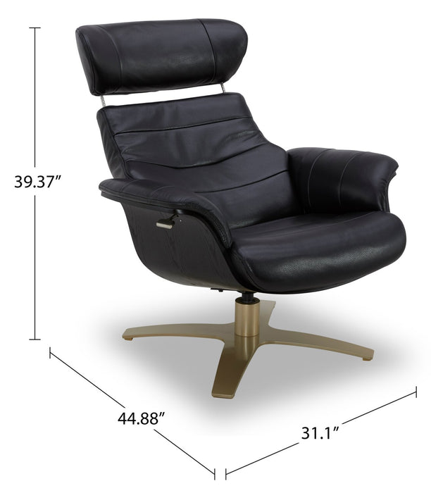 Fauteuil pivotant inclinable Halo en cuir véritable de qualité supérieure avec repose-pieds 