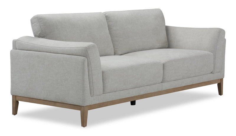 Sofa Valley de 83,5 po en tissu avec base et pattes en hévéa - sable