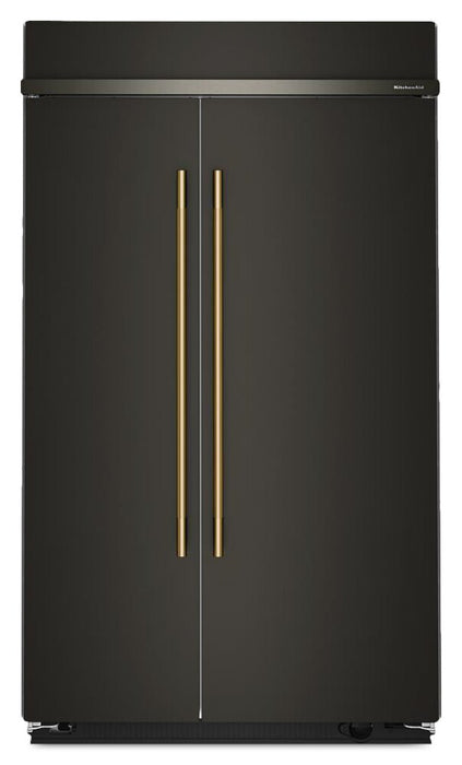 Réfrigérateur encastré KitchenAid de 29,4 pi3 et de 48 po à compartiments juxtaposés - minerai noir - KBSN748SBE