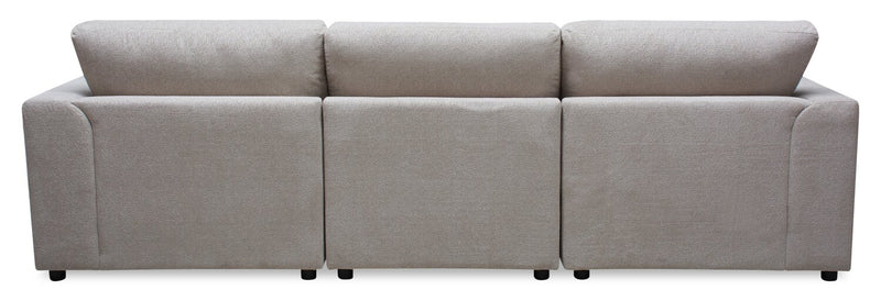 Sofa sectionnel modulaire de gauche Voyage 3 pièces en tissu avec coussins de dossier amovibles - taupe