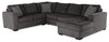 Sofa-lit sectionnel de droite Legend 4 pièces fabriqué au Canada en tissu de chenille avec fauteuil long de rangement - brun étain