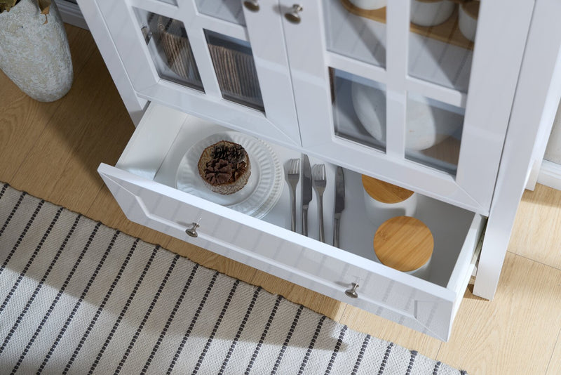 Armoire de rangement décorative Tessa de 31,5 po - blanche 