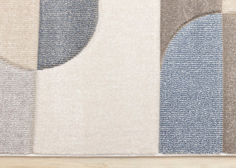 Carpette Farrah gris et bleu - 5 pi 3 po x 7 pi 7 po