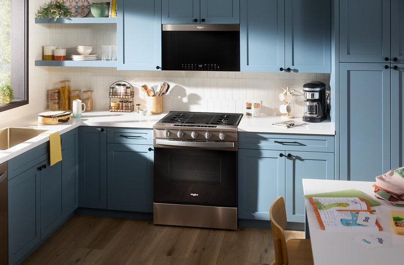 Cuisinière à gaz Whirlpool de 5 pi3 avec friture à air et revêtement WipeCleanMC - acier inoxydable noir - WSGS7530RV