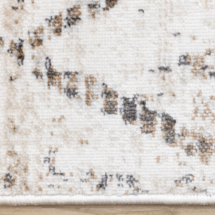 Carpette lavable Fresh crème à motif géométrique - 2 pi 0 po x 6 pi 7 po