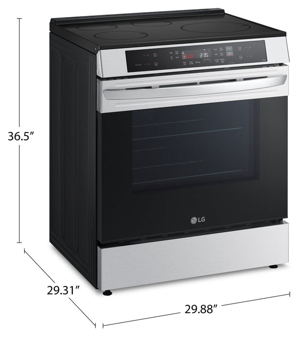 Cuisinière intelligente à induction LG de 6,3 pi³ et de 30 po avec convection et friture à air - acier inoxydable - LSIL6332FE