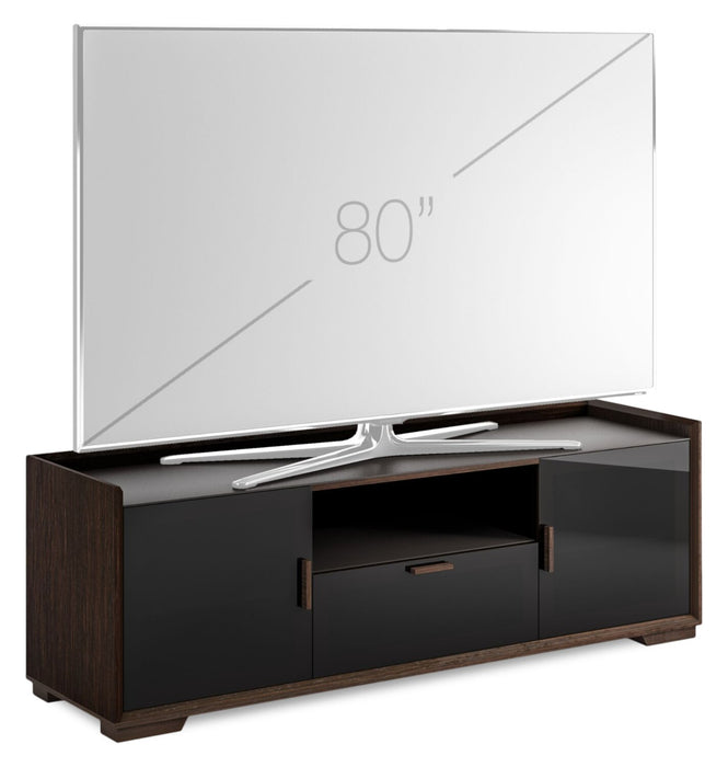 Meuble pour téléviseur Talon de 72 po de qualité supérieure avec rangement et système de gestion des câbles - wengé espresso 