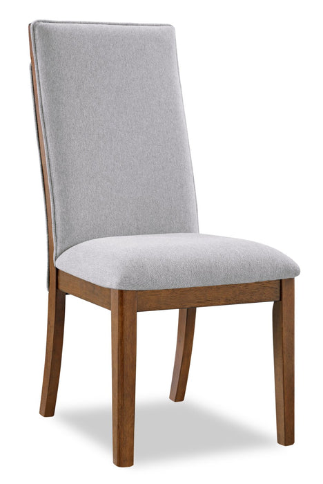 Ensemble de salle à manger Ember 5 pièces avec table, 74 po à 92 po (L), et 4 chaises - gris et brun