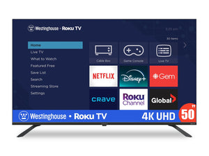 Téléviseur intelligent Westinghouse UHD 4K de 55 po avec Roku TVMC