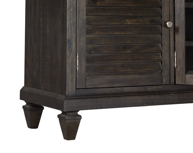 Meuble pour téléviseur rustique Baron de 72 po en pin avec rangement et système de gestion des câbles pour téléviseurs jusqu’à 80 po - anthracite vieilli