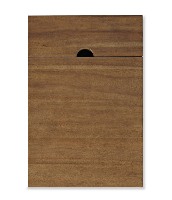 Table de fauteuil rustique Nathan de 16 po avec rangement, tablette et port USB - brun clair