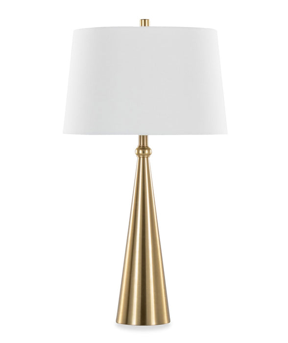 Lampe de table Alison de 30 po en métal avec lin blanc - doré