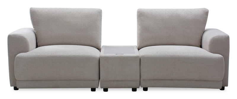 Sofa sectionnel modulaire en forme de U Voyage 3 pièces en tissu avec console et coussins de dossier amovibles - taupe