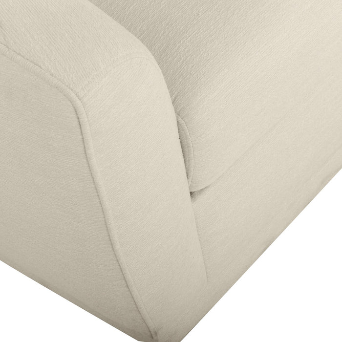 Fauteuil d’appoint pivotant Rio de 34,5 po en tissu de chenille - blanc ivoire