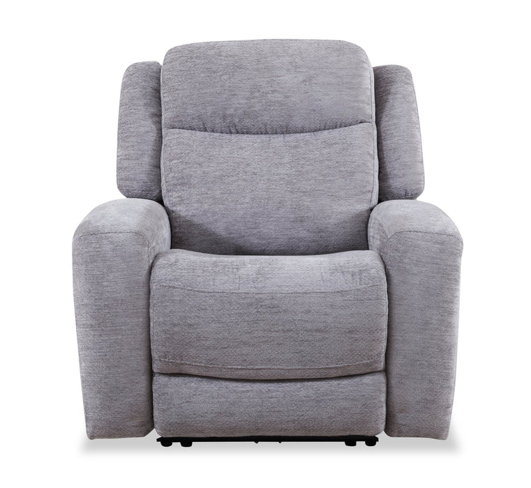 Fauteuil à inclinaison électrique Atlantis de 38 po en tissu avec port USB - gris tourterelle
