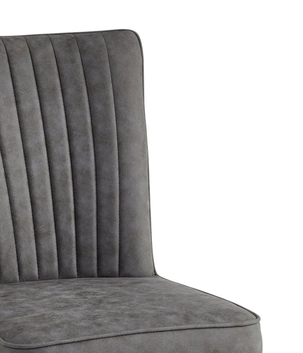 Chaise de salle à manger Tavo en tissu de microfibre de polyester et en métal - grise