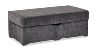 Pouf de rangement Morgan de 48 po fabriqué au Canada en tissu de chenille - gris