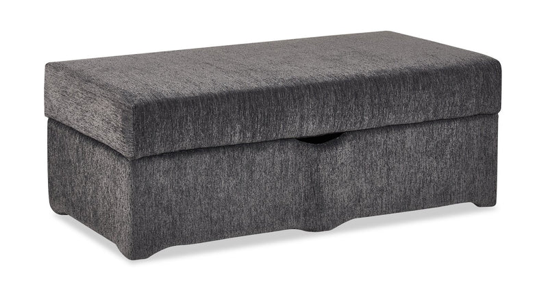 Pouf de rangement Morgan de 48 po fabriqué au Canada en tissu de chenille - gris