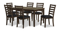  Ensemble de salle à manger Devon 7 pièces avec table et 6 chaises - 60 po (L), bois - brun foncé