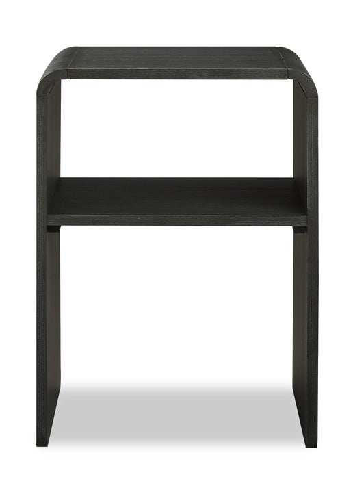 Table de nuit Odin de 18 po (l) x 25,75 po (H) avec tablette de rangement - noire