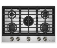  Surface de cuisson KitchenAid de 30 po au gaz sur métal avec grilles pour wok intégrées – acier inoxydable - KCGK530SSS