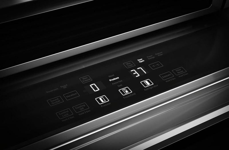 Réfrigérateur encastré KitchenAid de 29,4 pi3 et de 48 po à compartiments juxtaposés - minerai noir - KBSN748SBE